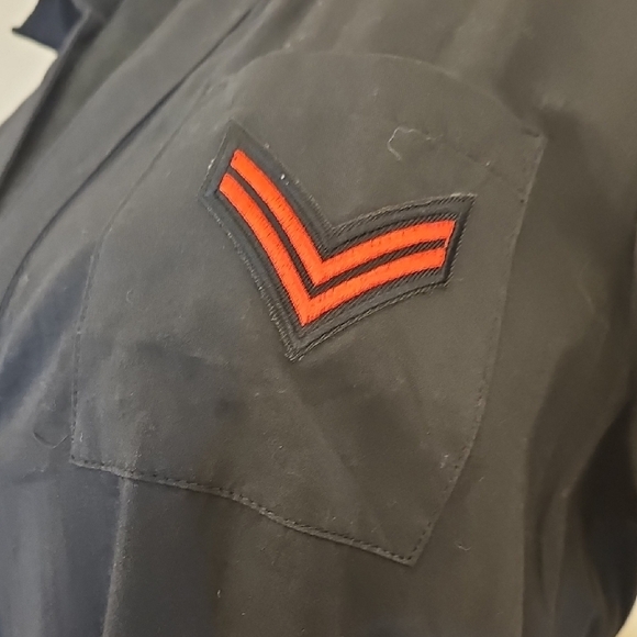 Elegant Black Maxi Dress with AC/DC And Rolling Stones Embroidered Decals - Picture 3 of 13